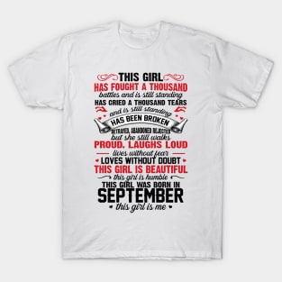 This Girl Was Born In September T-Shirt